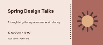 Spring Design Talks · Orbit event ticket template