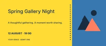Spring Gallery Night · Gallery event ticket template