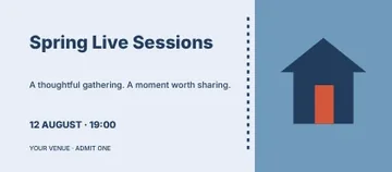 Spring Live Sessions · Duotone event ticket template