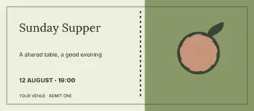 Sunday Supper · Botanical event ticket template