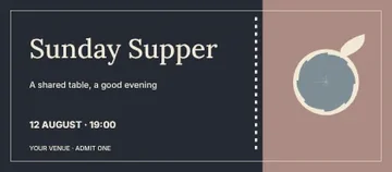 Sunday Supper · Elegant event ticket template