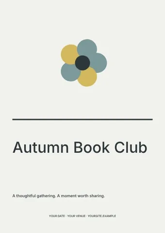 Autumn Book Club · Linework flyer template