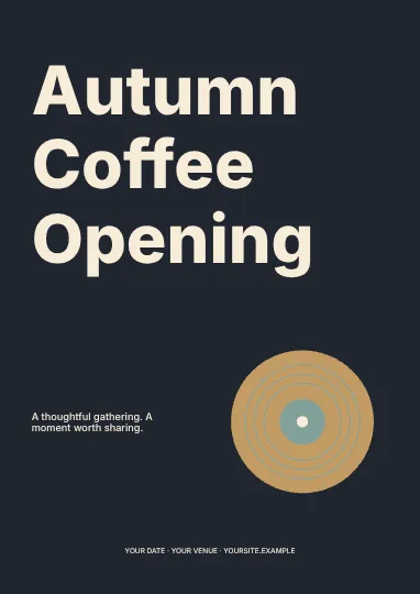 Autumn Coffee Opening · Typographic flyer template