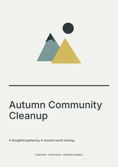 Autumn Community Cleanup · Linework flyer template