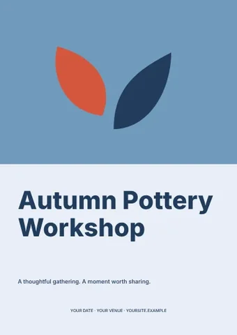 Autumn Pottery Workshop · Duotone flyer template