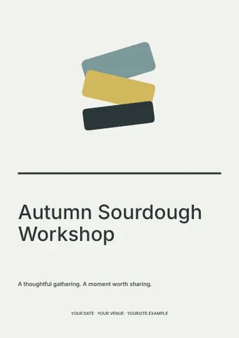 Autumn Sourdough Workshop · Linework flyer template