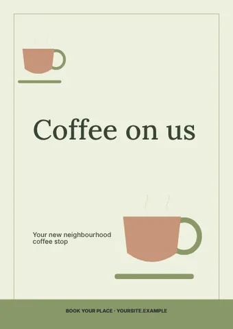 Coffee on us · Botanical flyer template