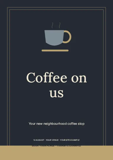 Coffee on us · Elegant flyer template