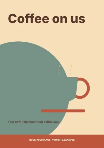 Coffee on us · Retro flyer template