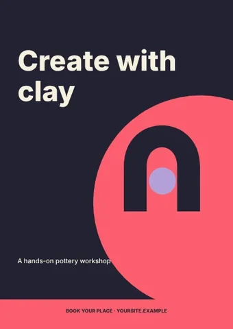 Create with clay · Bold flyer template