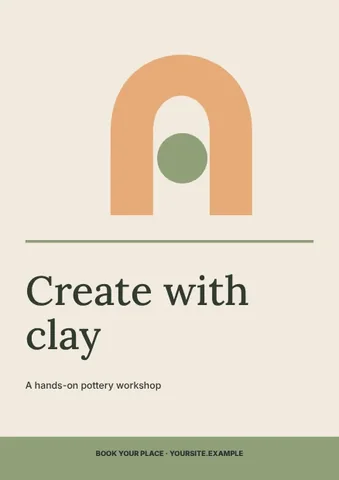 Create with clay · Editorial flyer template