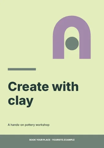 Create with clay · Geometric flyer template