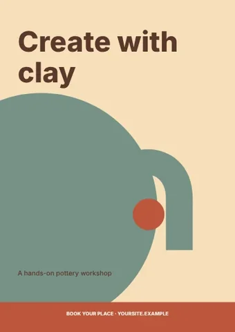 Create with clay · Retro flyer template