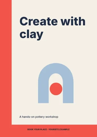 Create with clay · Swiss flyer template