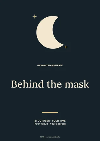 Midnight masquerade flyer template