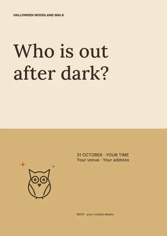 Halloween woodland walk flyer template