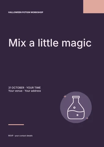 Halloween potion workshop flyer template