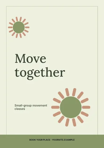 Move together · Botanical flyer template