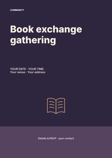 Book exchange gathering · Ribbon flyer template
