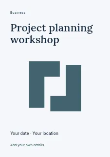 Project planning workshop · Gallery flyer template