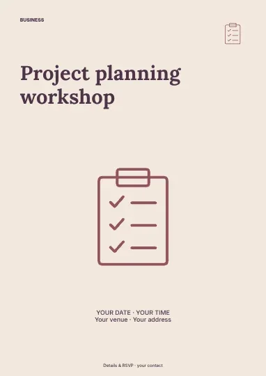Project planning workshop · Spotlight flyer template