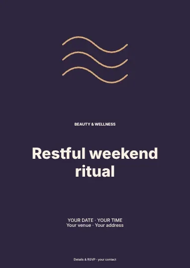 Restful weekend ritual · Gallery flyer template