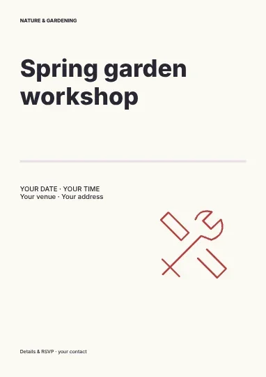 Spring garden workshop · Columns flyer template