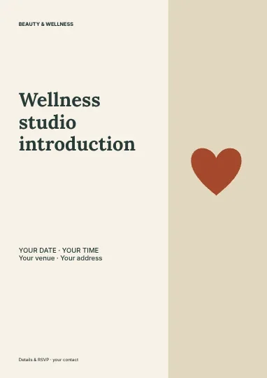 Wellness studio introduction · Editorial flyer template