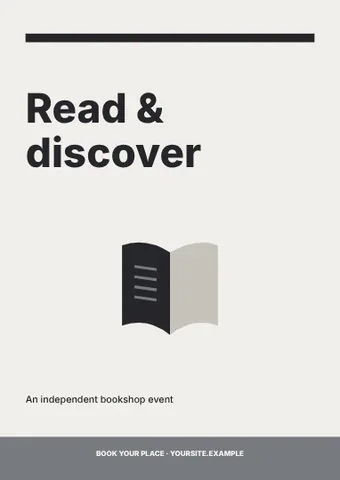 Read & discover · Monochrome flyer template