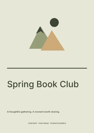 Spring Book Club · Linework flyer template