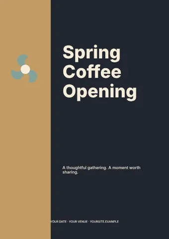 Spring Coffee Opening · Column flyer template