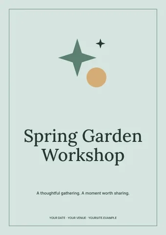 Spring Garden Workshop · Frame flyer template