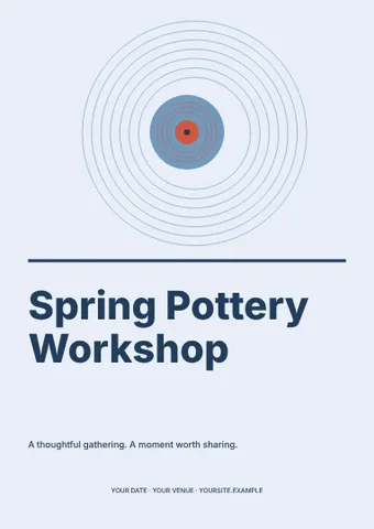 Spring Pottery Workshop · Contour flyer template