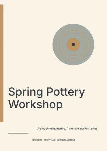 Spring Pottery Workshop · Signal flyer template