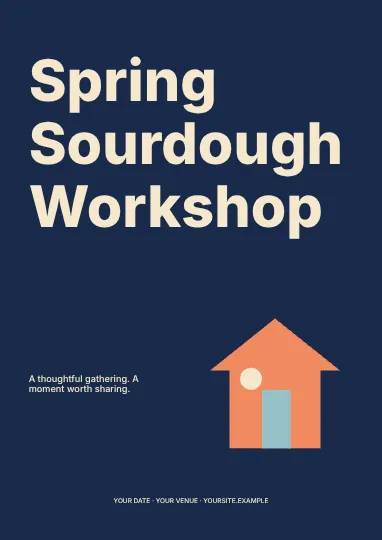 Spring Sourdough Workshop · Typographic flyer template