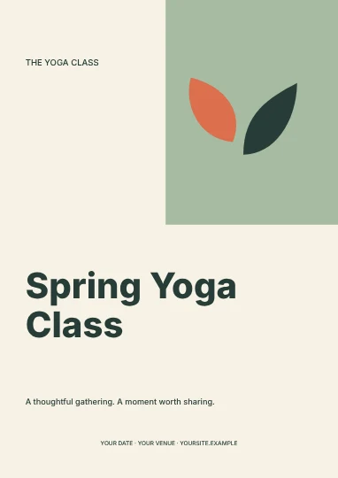 Spring Yoga Class · Modern flyer template