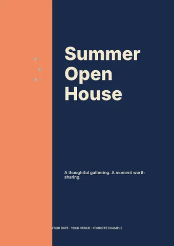 Summer Open House · Column flyer template