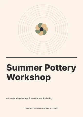 Summer Pottery Workshop · Contour flyer template