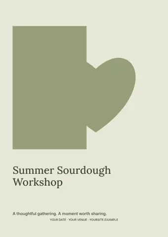 Summer Sourdough Workshop · Studio flyer template