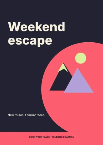 Weekend escape · Bold flyer template