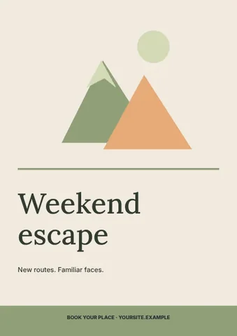 Weekend escape · Editorial flyer template