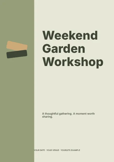 Weekend Garden Workshop · Fine-line cover flyer template