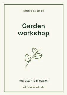 Weekend Garden Workshop · Orbit flyer template