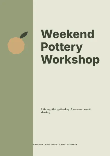 Weekend Pottery Workshop · Column flyer template