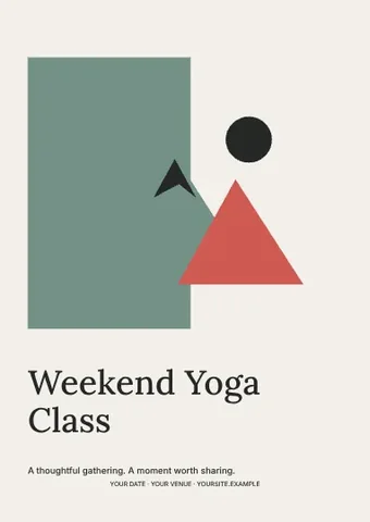 Weekend Yoga Class · Studio flyer template