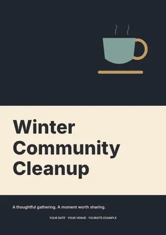 Winter Community Cleanup · Stencil flyer template