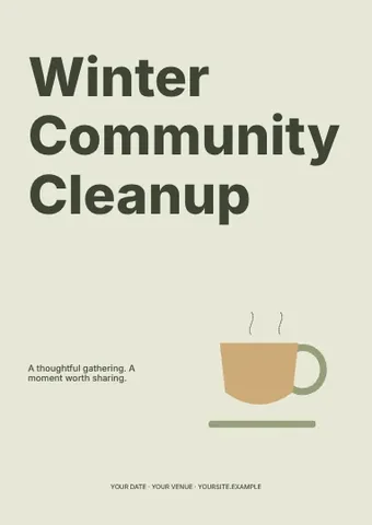 Winter Community Cleanup · Typographic flyer template
