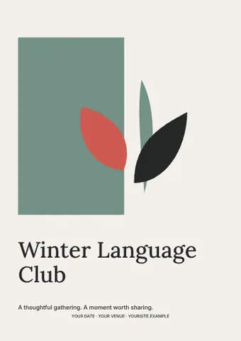 Winter Language Club · Studio flyer template