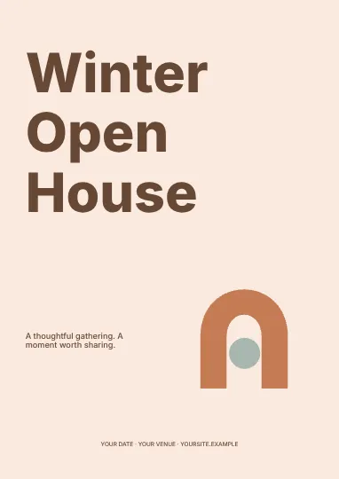 Winter Open House · Typographic flyer template