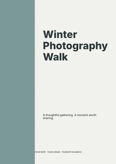 Winter Photography Walk · Column flyer template